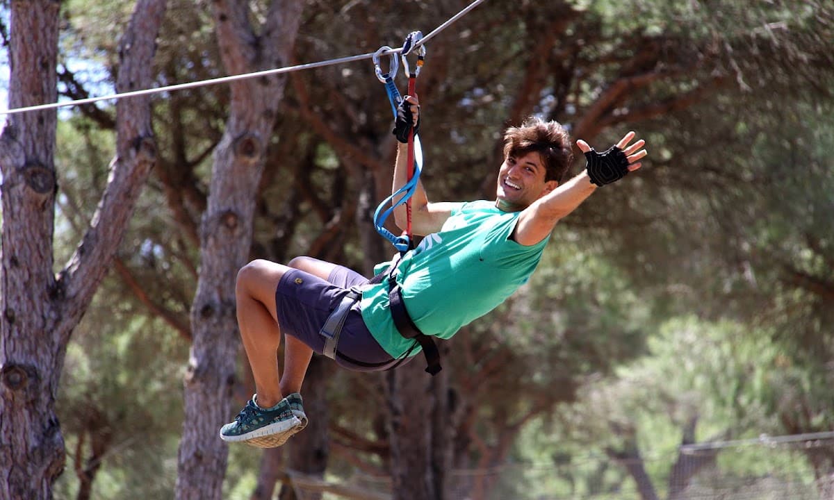 Adventure park day with climbing and zip-lining